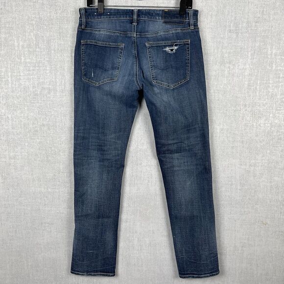 American Eagle Jeans Men’s 30x32 Blue Extreme Flex 4 Slim Straight Fit Distress - Picture 2 of 10